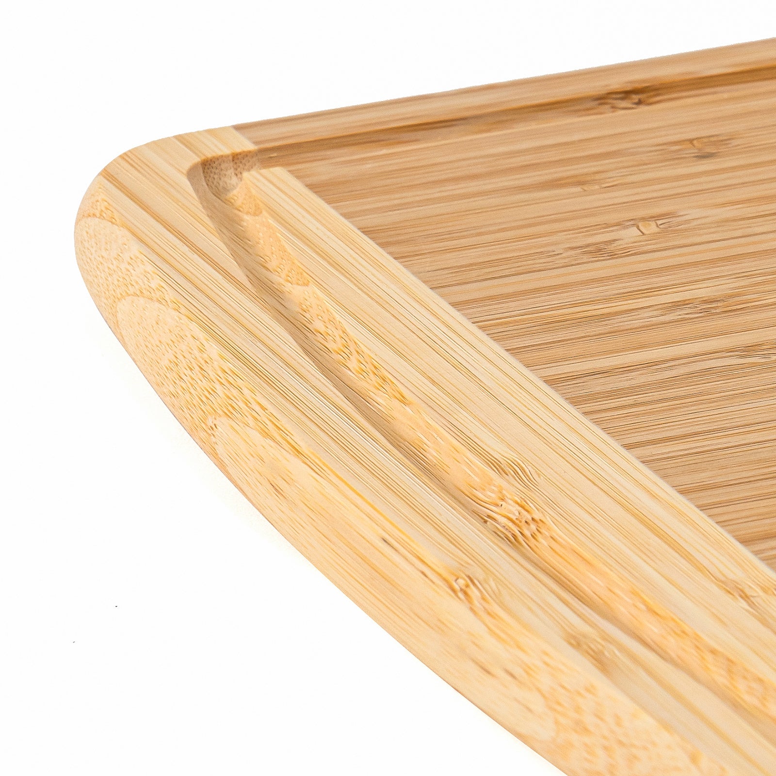 Red Co. Set of 3 Sizes (18”, 14.5”, 12”) 2-Tone Organic Bamboo Cutting Boards with Juice Grooves, Natural