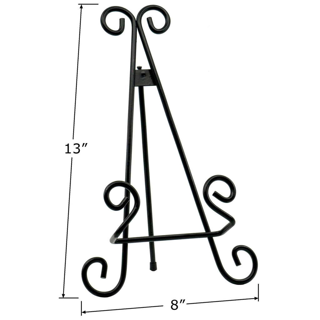 Red Co. Decorative Curved Plate Stand and Art Holder Easel in Black Finish - 13