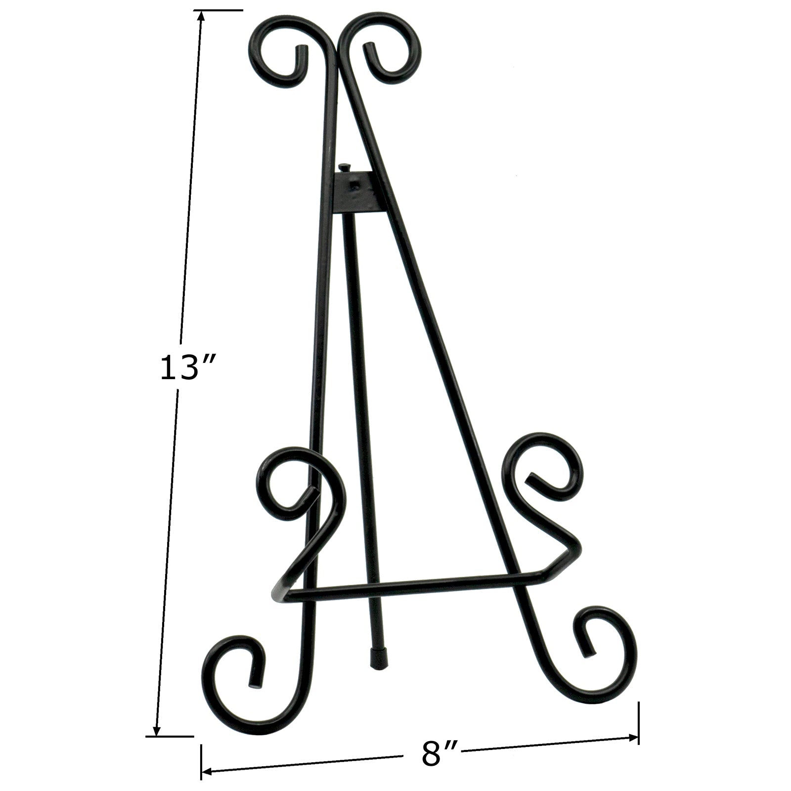 Red Co. Decorative Curved Plate Stand and Art Holder Easel in Black Finish - 13