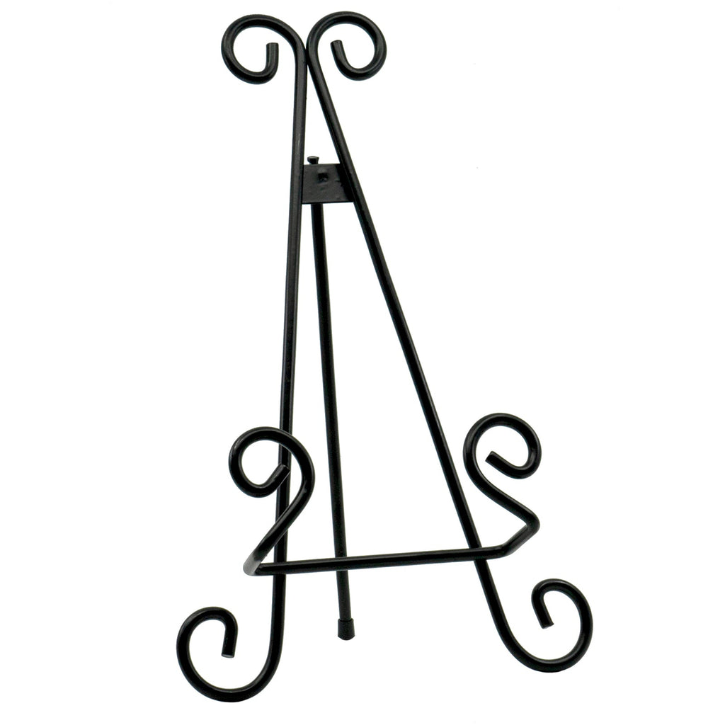 Red Co. Decorative Curved Plate Stand and Art Holder Easel in Black Finish - 13