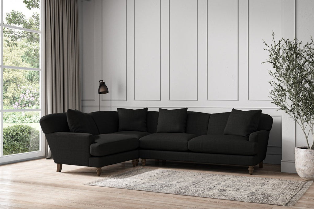 Deni Large Left Hand Corner Sofa - Brera Linen Charcoal