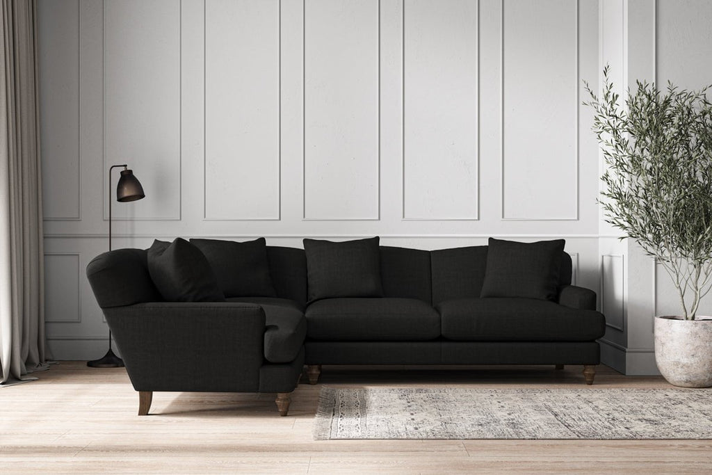 Deni Large Left Hand Corner Sofa - Brera Linen Charcoal