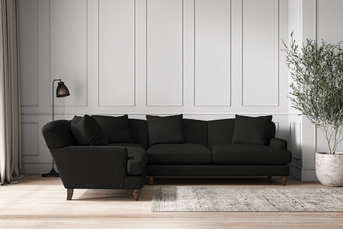 Deni Large Left Hand Corner Sofa - Brera Linen Charcoal