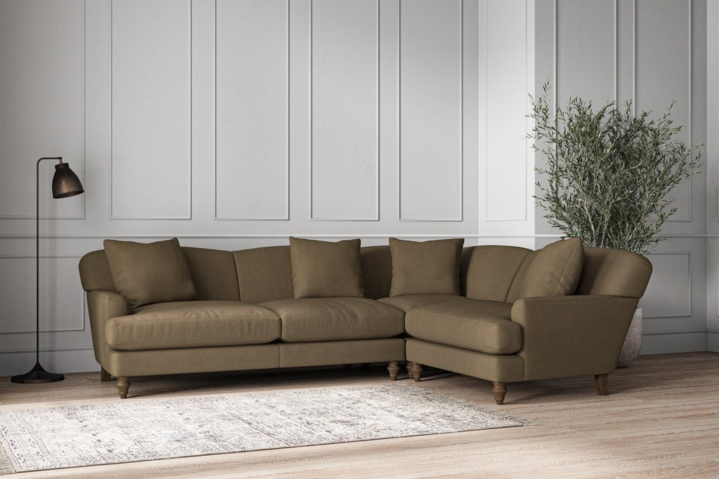 Deni Large Left Hand Corner Sofa - Brera Linen Chestnut
