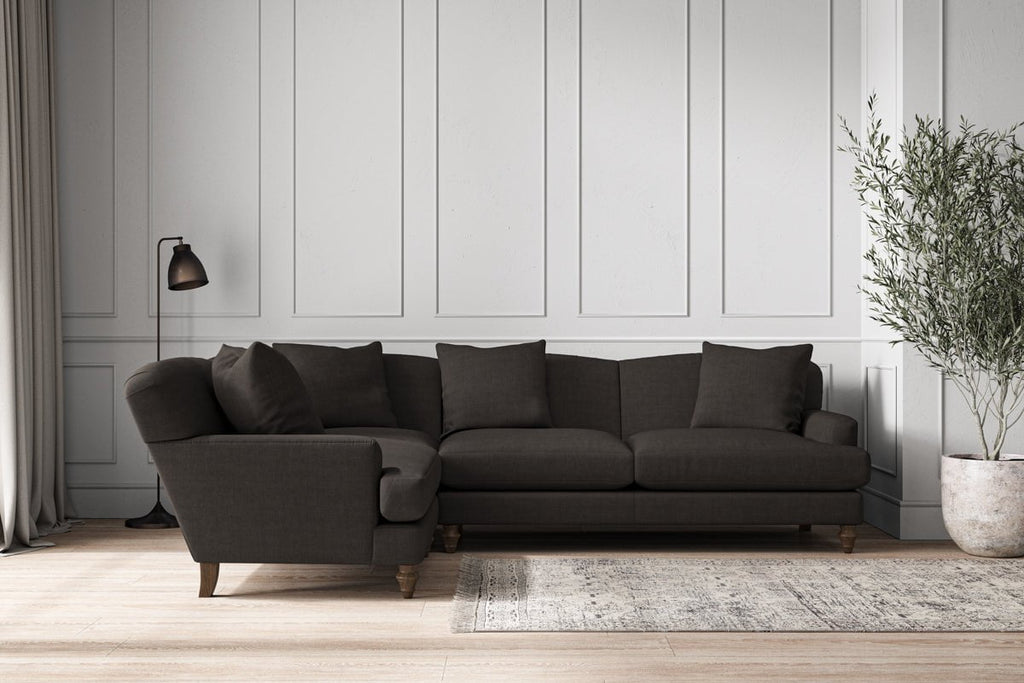 Deni Large Left Hand Corner Sofa - Brera Linen Espresso