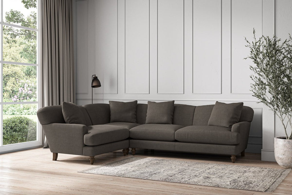 Deni Large Left Hand Corner Sofa - Brera Linen Granite