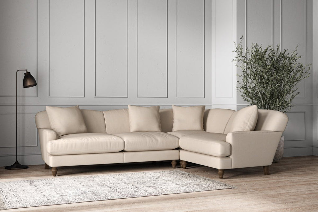 Deni Large Right Hand Corner Sofa - Recycled Cotton Natural