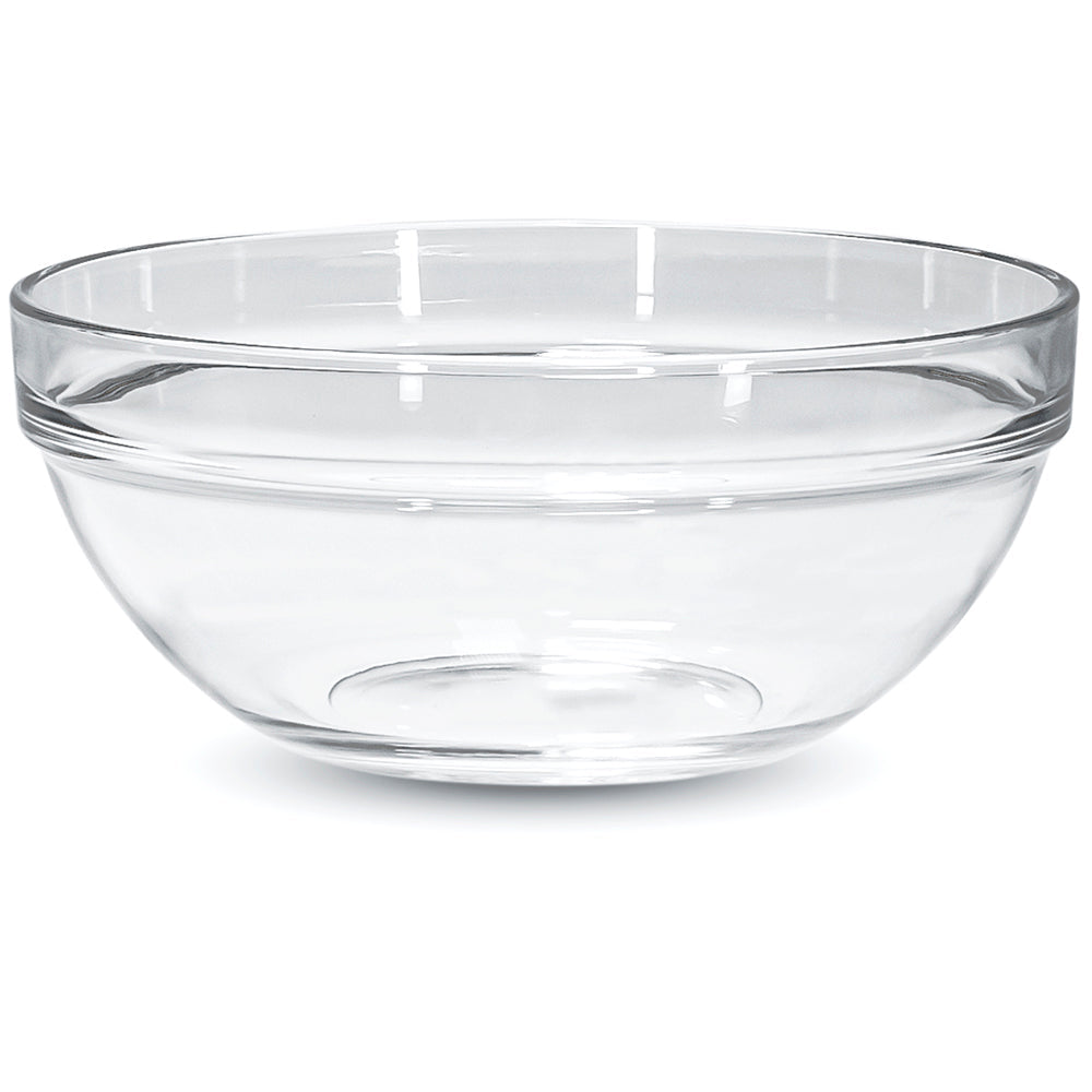Red Co. Fully Tempered Clear Glass Mixing Bowl with Safety Rim