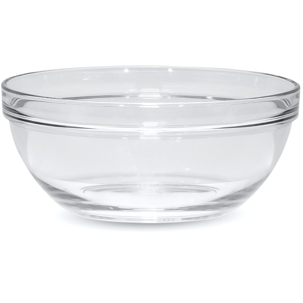 Red Co. Fully Tempered Clear Glass Mixing Bowl with Safety Rim