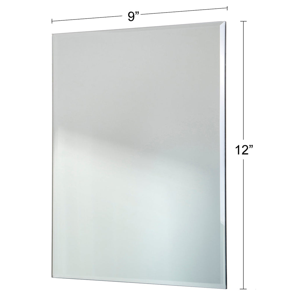 Red Co. Modern Minimalist Rectangular Wall Mirror, Frameless with Beveled Edge, Large