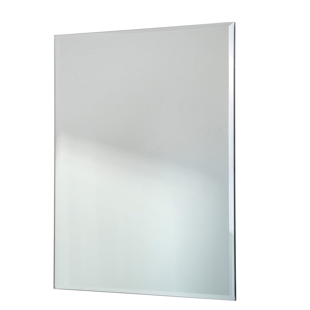 Red Co. Modern Minimalist Rectangular Wall Mirror, Frameless with Beveled Edge, Large